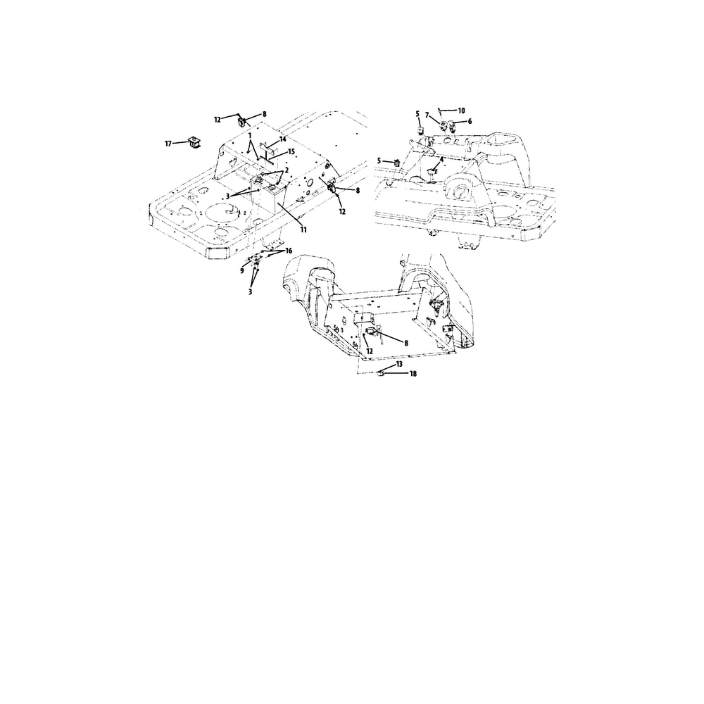 Electrical 1 Diagram and Parts List for RZTSERIES  Cub Cadet Lawn Tractor